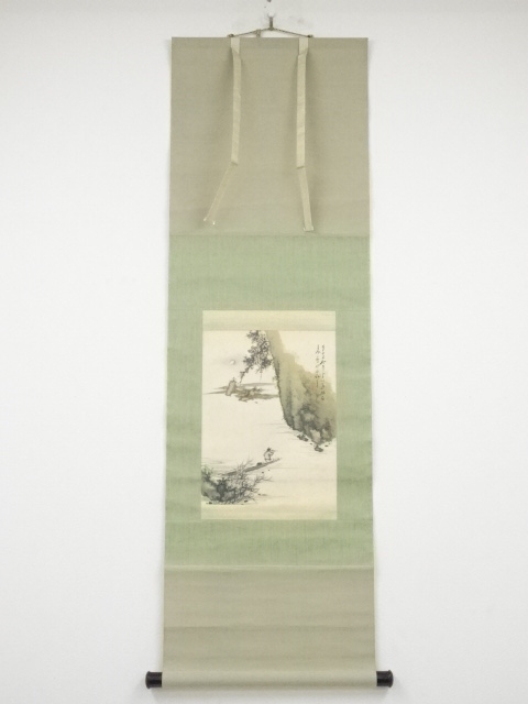 JAPANESE HANGING SCROLL / HAND PAINTED / SCENERY / BY KOGAI KAWAMURA
